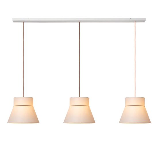 Lampadario a sospensione con 3 pendenti per sala da pranzo moderno crema marrone