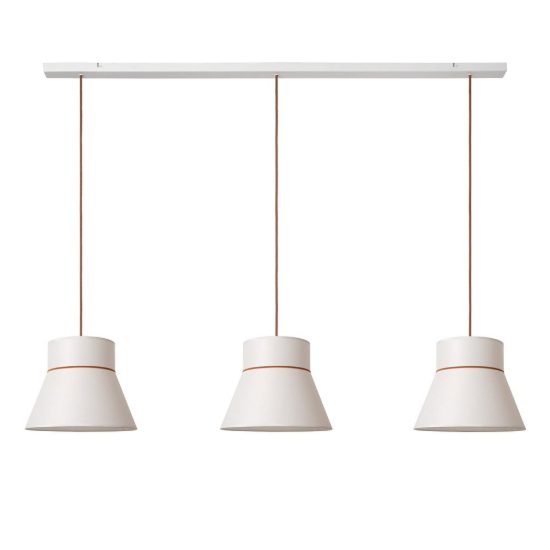 Lampadario a sospensione con 3 pendenti per sala da pranzo moderno crema marrone