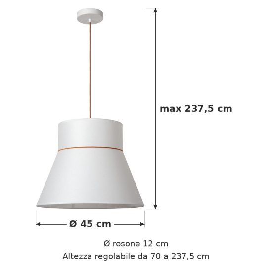Lampadario a sospensione conico per sala da pranzo moderno crema