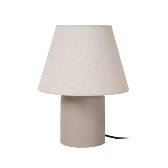Abat-jour conico per comodino moderno crema con base cilindrica