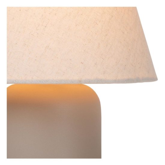 Abat-jour conico per comodino moderno crema con base cilindrica