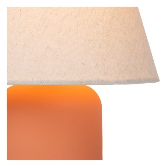 Abat-jour conico per comodino moderno terracotta crema con base cilindrica