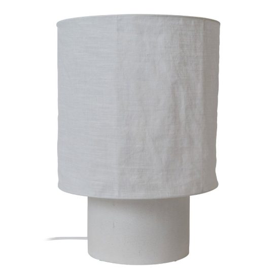 Lampada da tavolo piccola a cilindro per salotto moderna bianco