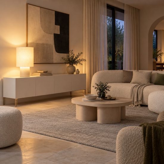 Lampada da tavolo grande a cilindro per salotto moderna bianco