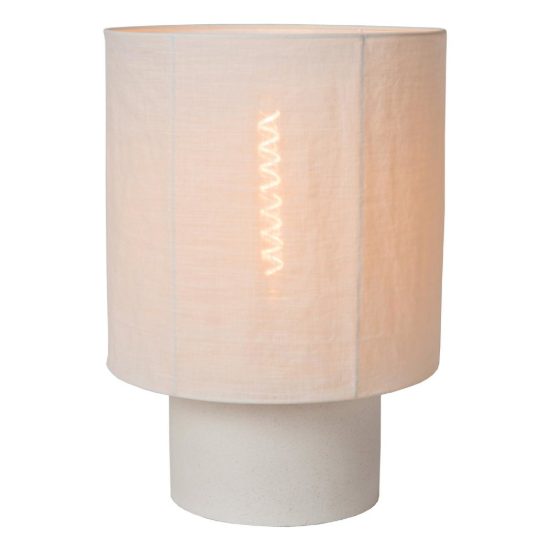 Lampada da tavolo grande a cilindro per salotto moderna bianco