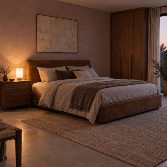 Abat-jour a cilindro per comodino moderno effetto legno chiaro crema
