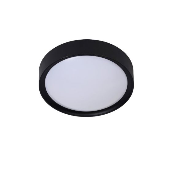 Plafoniera rotonda moderna nero opalino