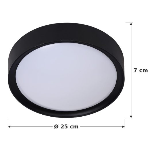 Plafoniera rotonda moderna nero opalino