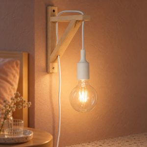 Applique per comodino camera da letto moderna bianco naturale