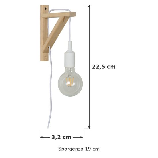 Applique per comodino camera da letto moderna bianco naturale