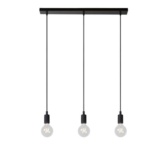 Lampadario a sospensione con 3 pendenti per soggiorno moderno nero