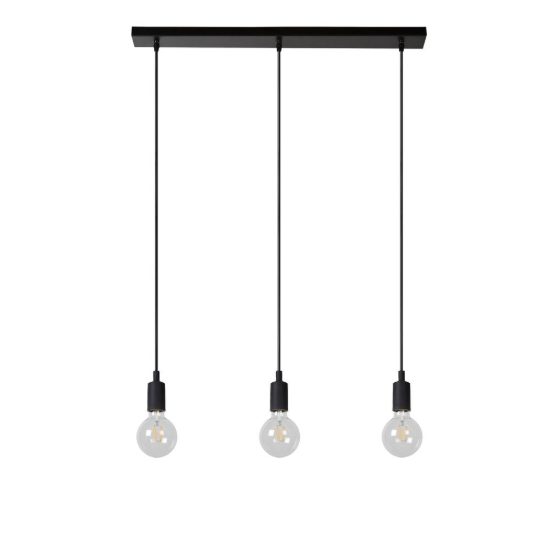 Lampadario a sospensione con 3 pendenti per soggiorno moderno nero