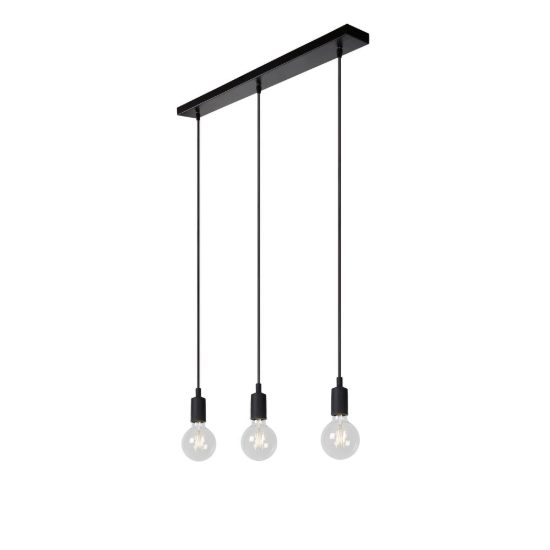 Lampadario a sospensione con 3 pendenti per soggiorno moderno nero