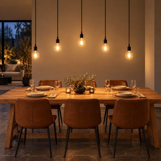 Lampadario a sospensione con 5 pendenti per soggiorno moderno nero