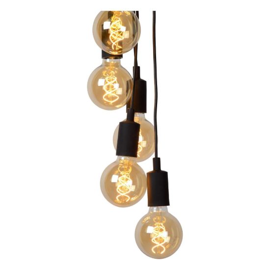Lampadario a sospensione con 7 pendenti per soggiorno moderno nero