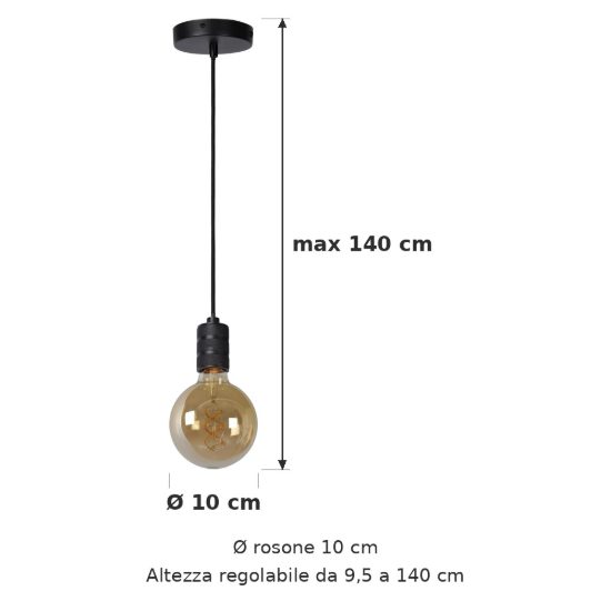 Lampada a sospensione per soggiorno moderna nero