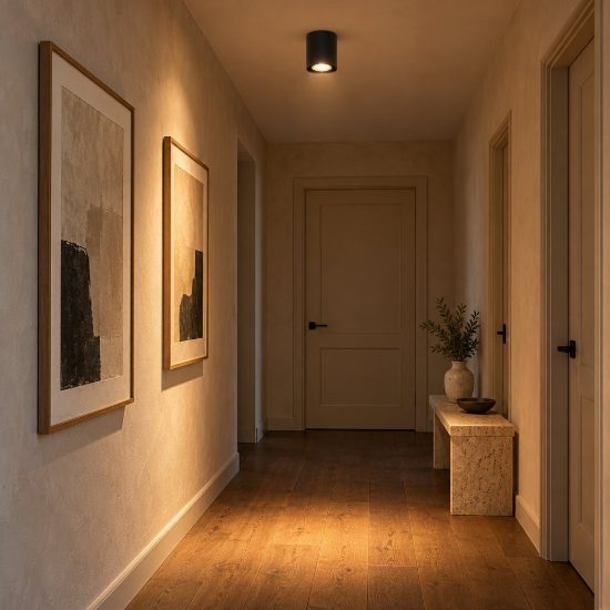 Faretto da soffitto cilindrico per soggiorno moderno nero