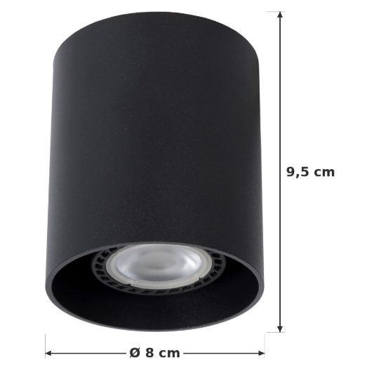 Faretto da soffitto cilindrico per soggiorno moderno nero