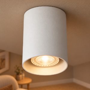 Faretto da soffitto cilindrico per salotto moderno bianco