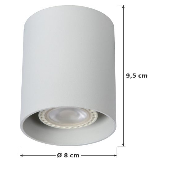 Faretto da soffitto cilindrico per salotto moderno bianco