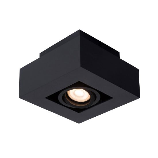 Faretto da soffitto quadrato per soggiorno orientabile nero led 5w dim to warm 2200k 3000k