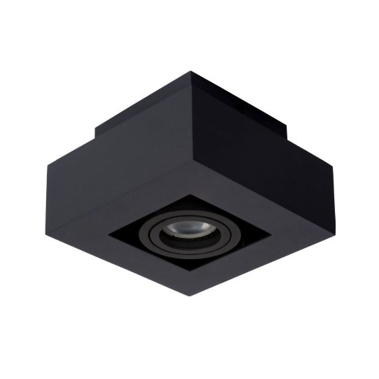 Faretto da soffitto quadrato per soggiorno orientabile nero led 5w dim to warm 2200k 3000k