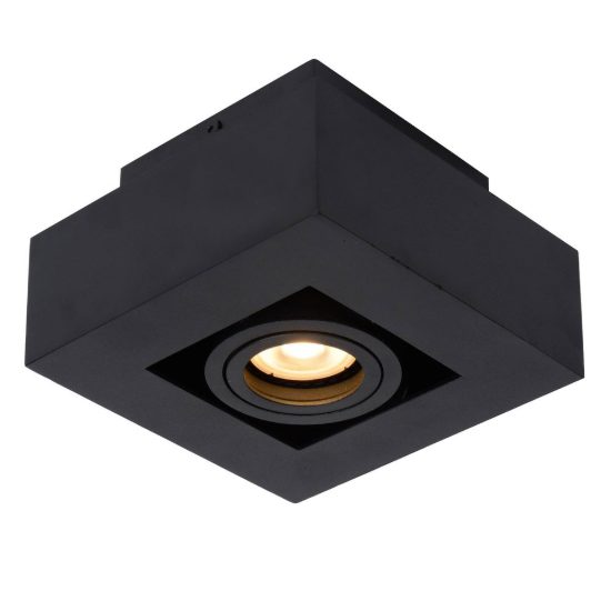 Faretto da soffitto quadrato per soggiorno orientabile nero led 5w dim to warm 2200k 3000k