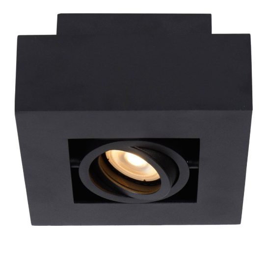 Faretto da soffitto quadrato per soggiorno orientabile nero led 5w dim to warm 2200k 3000k