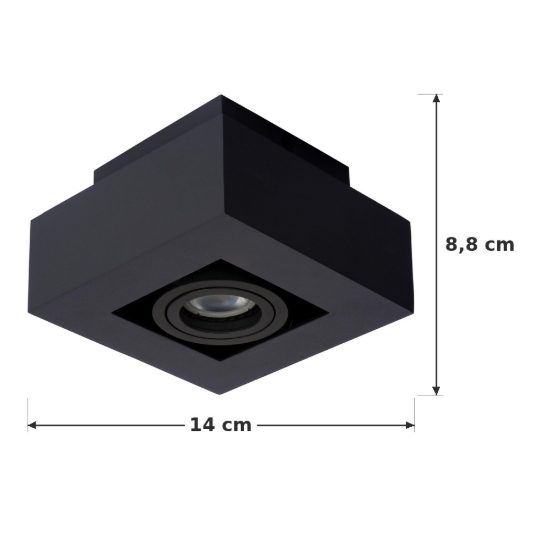 Faretto da soffitto quadrato per soggiorno orientabile nero led 5w dim to warm 2200k 3000k