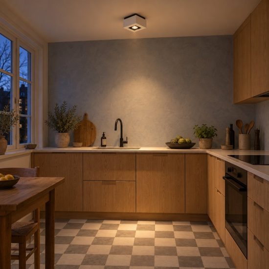 Faretto da soffitto quadrato per salotto orientabile bianco nero led 5w dim to warm 2200k 3000k
