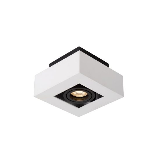 Faretto da soffitto quadrato per salotto orientabile bianco nero led 5w dim to warm 2200k 3000k
