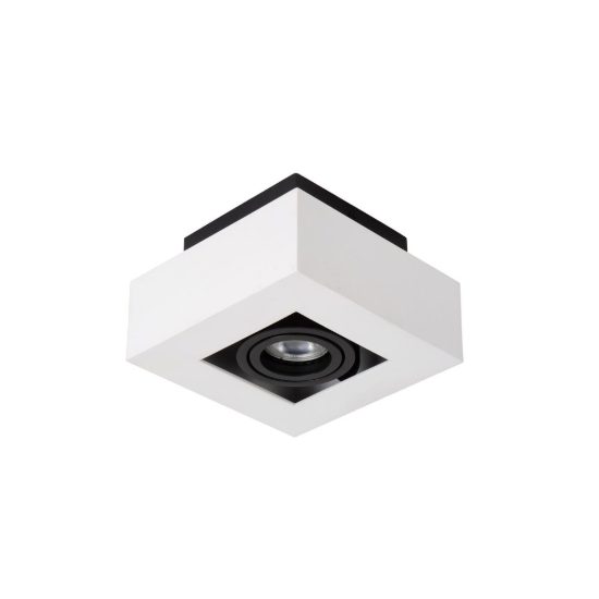 Faretto da soffitto quadrato per salotto orientabile bianco nero led 5w dim to warm 2200k 3000k