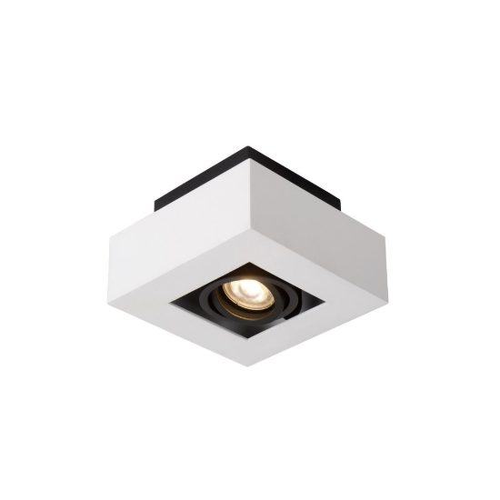 Faretto da soffitto quadrato per salotto orientabile bianco nero led 5w dim to warm 2200k 3000k