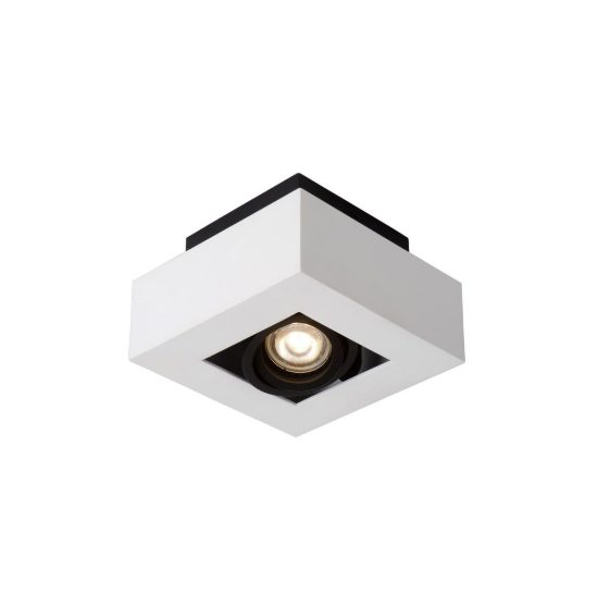 Faretto da soffitto quadrato per salotto orientabile bianco nero led 5w dim to warm 2200k 3000k