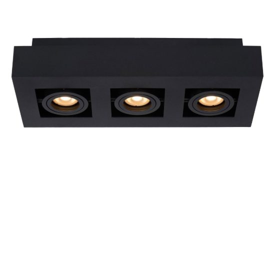 Plafoniera con 3 faretti orientabili rettangolare nero led 15w dim to warm 2200k 3000k
