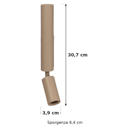 Applique 2 luci a cilindro per salotto moderna tortora