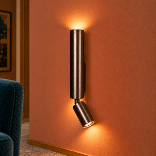 Applique 2 luci a cilindro per soggiorno moderna caffe