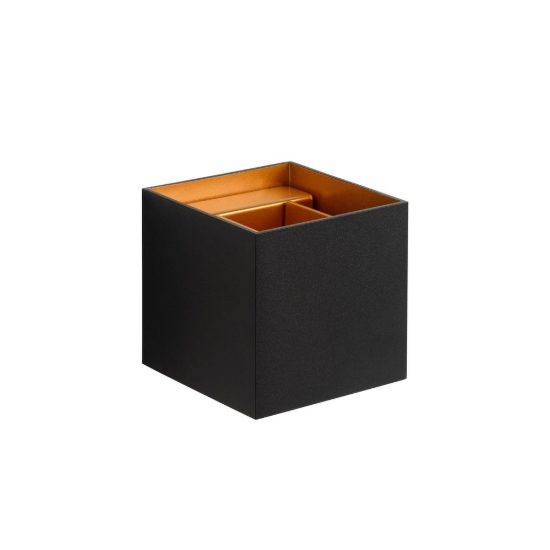 Applique quadrata per soggiorno moderna nero oro led 4w 2700k