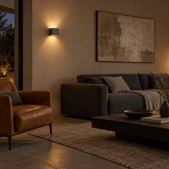 Applique quadrata per soggiorno moderna grigio led 4w 2700k