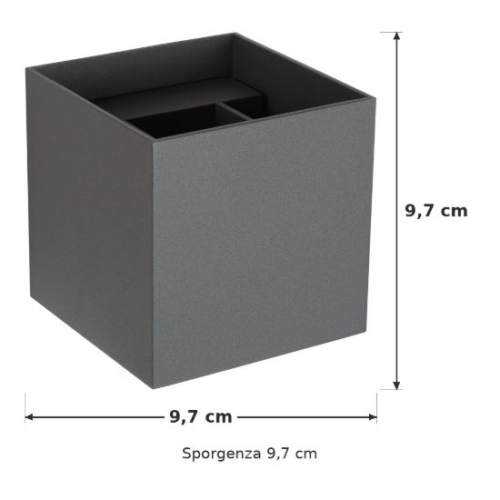 Applique quadrata per soggiorno moderna grigio led 4w 2700k