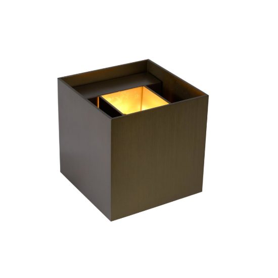 Applique quadrata per salotto moderna marrone ruggine led 4w 2700k