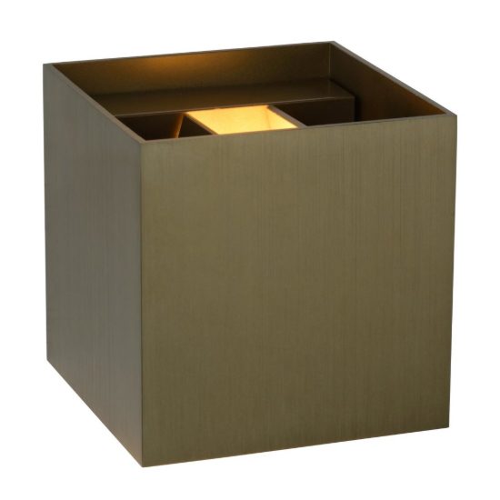 Applique quadrata per salotto moderna marrone ruggine led 4w 2700k
