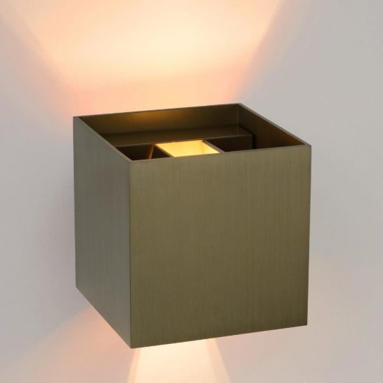 Applique quadrata per salotto moderna marrone ruggine led 4w 2700k