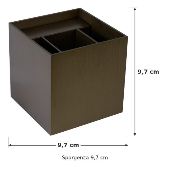 Applique quadrata per salotto moderna marrone ruggine led 4w 2700k