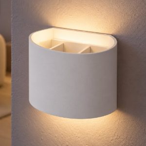 Applique curva per salotto moderna bianco led 3,5w 2700k