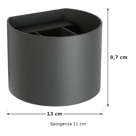 Applique curva per soggiorno moderna grigio led 3,5w 2700k