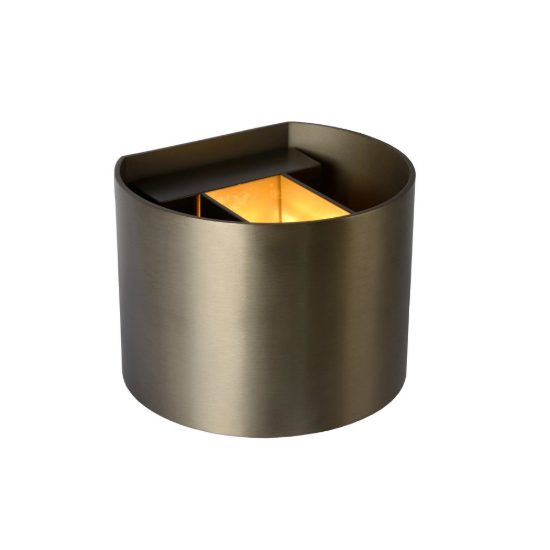 Applique curva per salotto moderna marrone ruggine led 3,5w 2700k