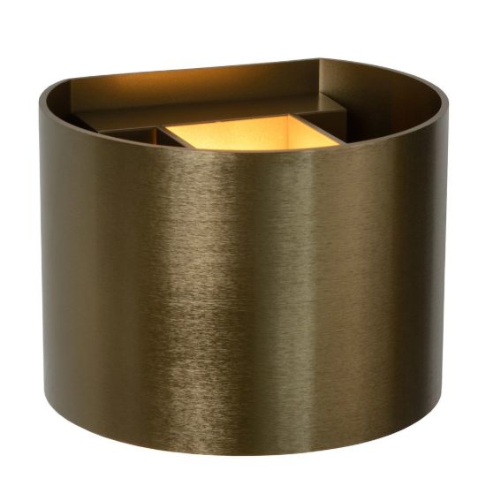 Applique curva per salotto moderna marrone ruggine led 3,5w 2700k