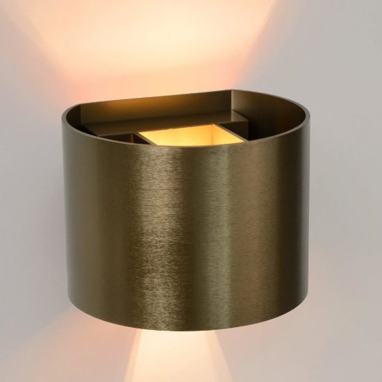 Applique curva per salotto moderna marrone ruggine led 3,5w 2700k