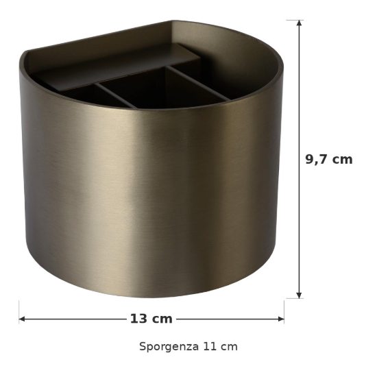 Applique curva per salotto moderna marrone ruggine led 3,5w 2700k